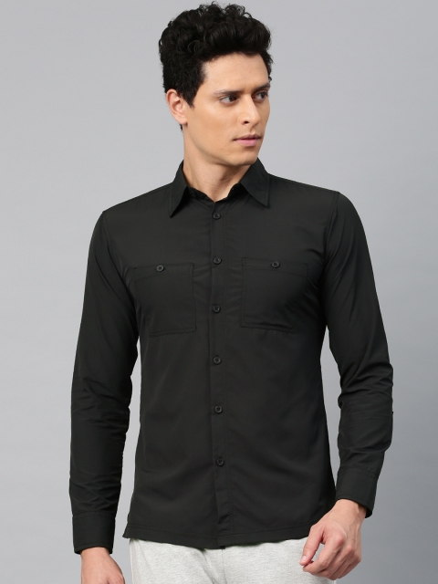

HRX Active by Hrithik Roshan Men Black Regular Fit Solid Casual Shirt