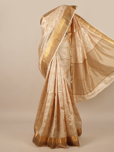 

Pothys Cream-Coloured Woven Design Jute Silk Saree