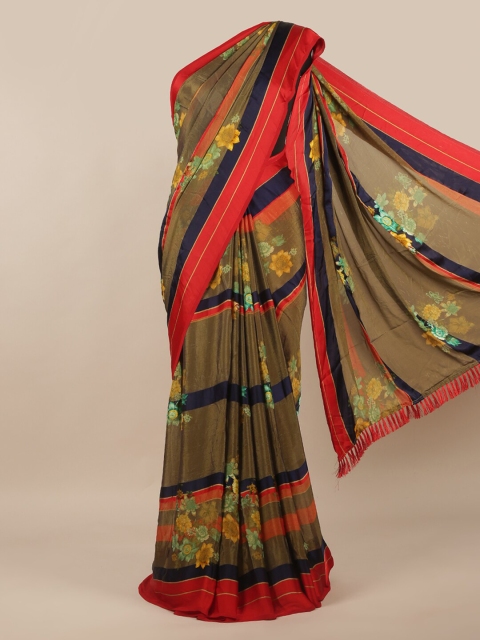 

Pothys Brown & Red Floral Saree