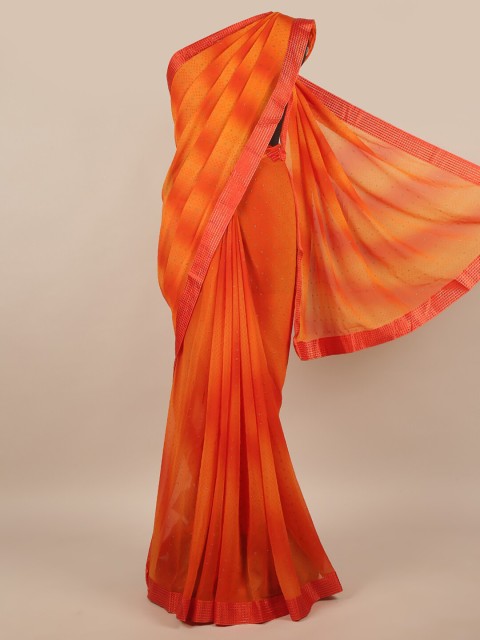 

Pothys Orange & Peach-Coloured Printed Saree