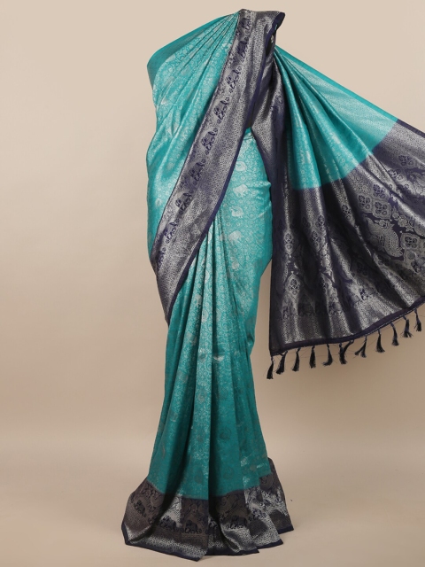 

Pothys Blue & Navy Blue Woven Design Zari Jute Silk Saree