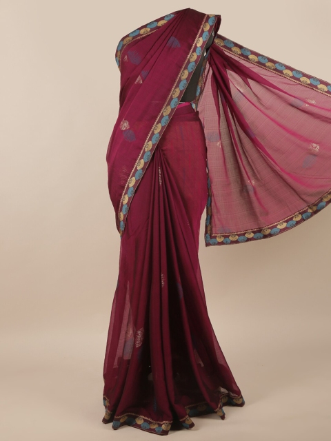 

Pothys Purple & Blue Woven Design Saree