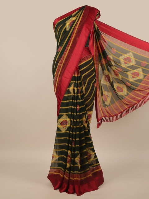 

Pothys Black & Red Bandhani Saree