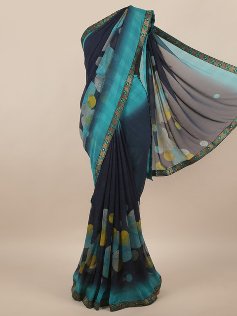 

Pothys Blue & Yellow Saree