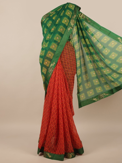 

Pothys Green & Red Printed Saree