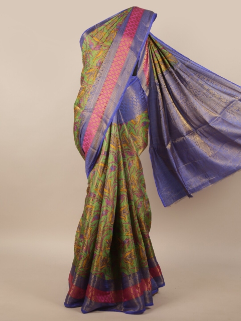 

Pothys Green & Blue Woven Design Zari Jute Silk Saree