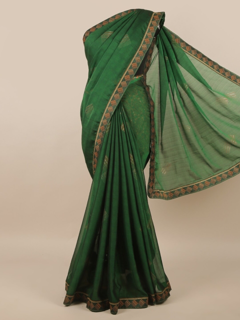 

Pothys Green & Red Printed Poly Chiffon Saree