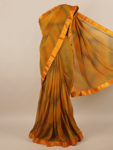 

Pothys Women Mustard Yellow Embellished Saree