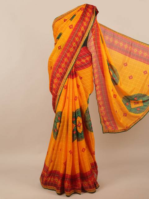 

Pothys Yellow & Green Printed Saree