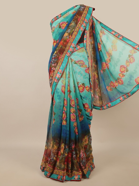

Pothys Blue & Green Floral Saree