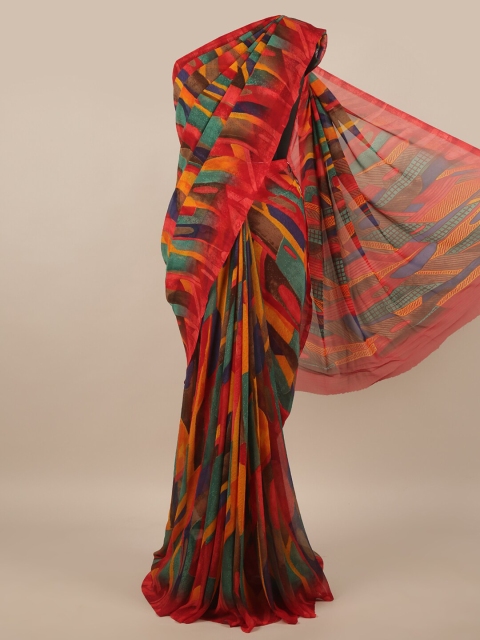 

Pothys Multicoloured Printed Poly Chiffon Saree, Multi