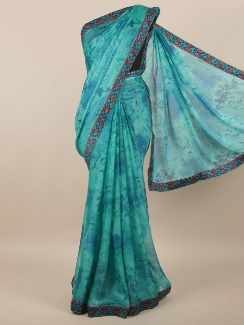 

Pothys Blue & Red Floral Printed Saree