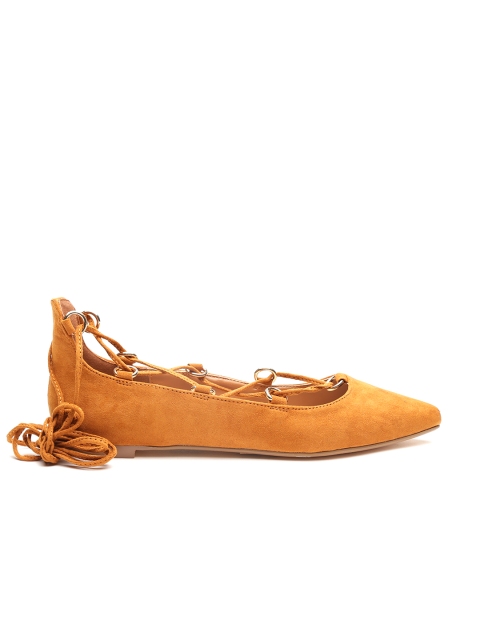 

FOREVER 21 Women Tan Brown Pointy-Toed Flat Shoes