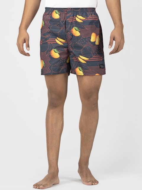 

wHAT'S DOwn Men Orange & Red Printed Pure Cotton Boxers