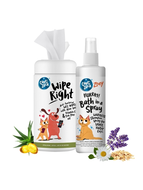 

Captain Zack Anti-Bacterial Wet Wipes & Bath In A Spray 250 ML, White