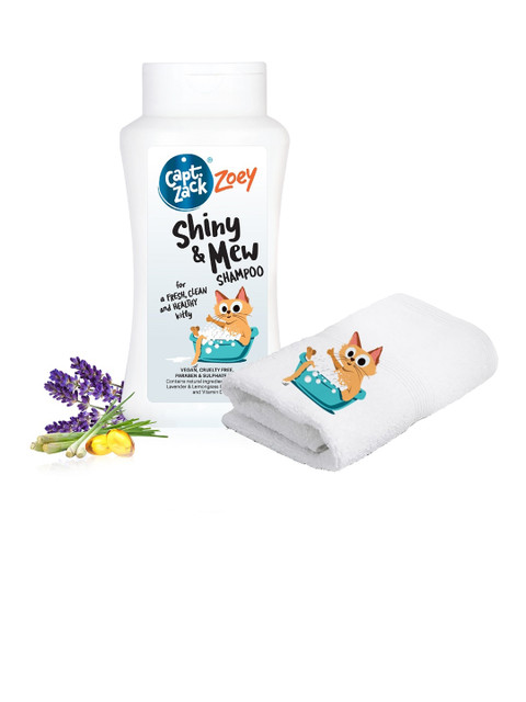 

Captain Zack Zoey Shiny & Mew & Zoey Signature Hand Towel With Moisturizig Shampoo 200ml, White