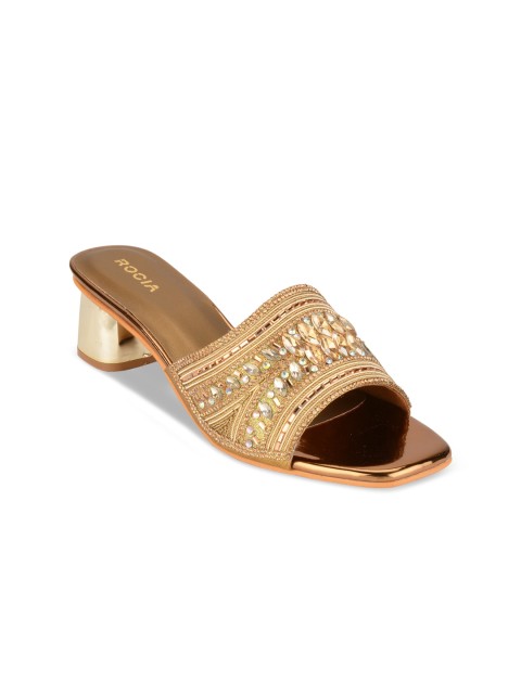 

Rocia Women Gold-Toned Ethnic Open Toe Flats