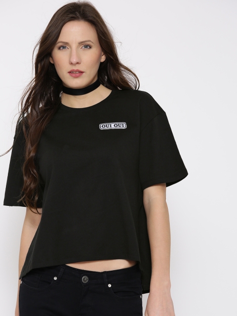 

FOREVER 21 Women Black Boxy Top
