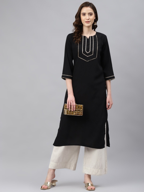 

Somras Women Black Gotta Patti Kurta