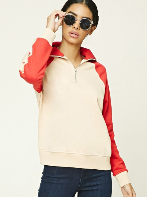 

FOREVER 21 Women Beige Sweatshirt