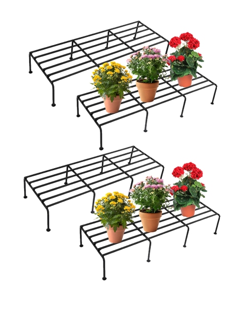 

Leafy Tales Set Of 4 Black Solid Planter Stands