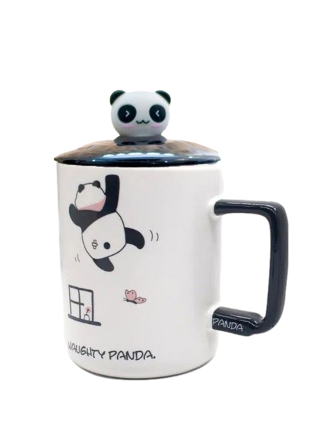

BonZeaL White & Black Solid Ceramic Glossy Mug