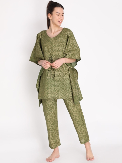 

Duchess Women Green Printed Night suit