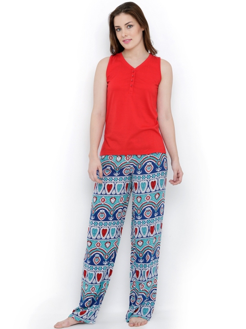 

Heart 2 Heart Red & Blue Printed Night suit LPJ96ALOHA