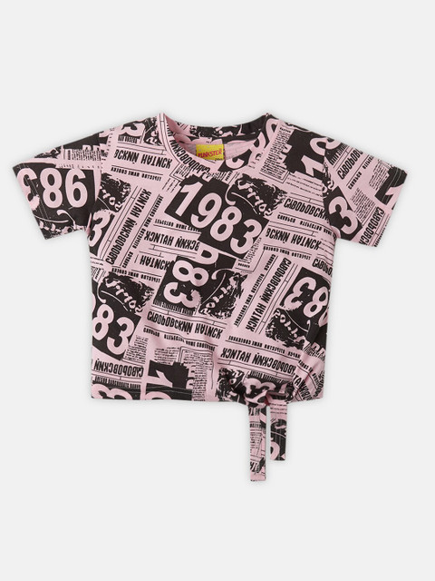 

Punkster Girls Multicoloured Print Crop Top, Multi