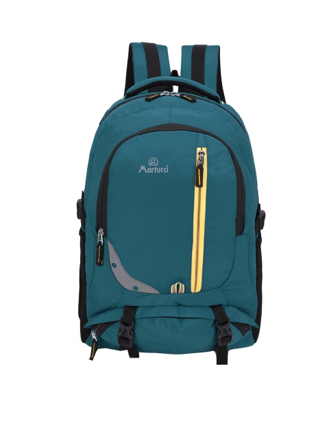 

Martucci Turquoise Blue & Yellow Brand Logo Backpack with Reflective Strip