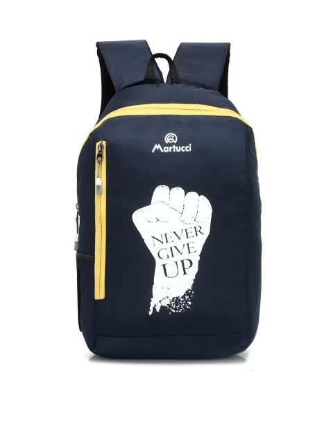 

Martucci Navy Blue & White Graphic Backpack