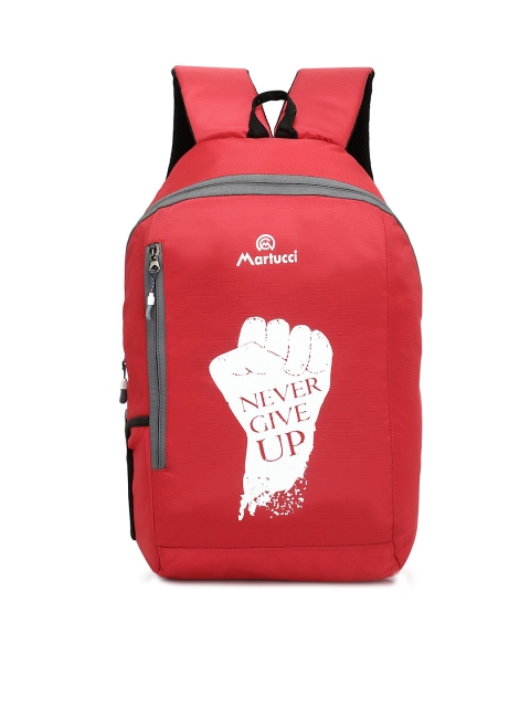 

Martucci Red & Black Typography Backpack