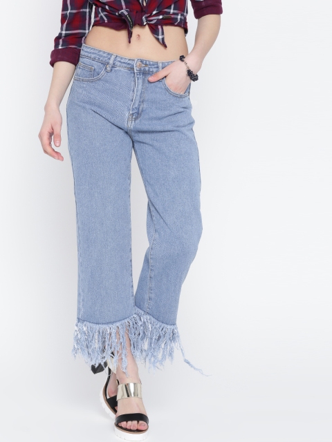 

FOREVER 21 Women Blue Mid-Rise Clean Look Jeans
