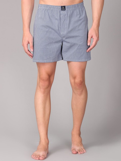 

IMYOUNG Men Grey & Blue Printed Boxer