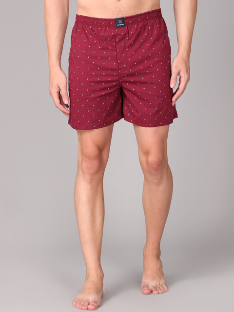 

IMYOUNG Men Maroon Printed Boxers EVAN-MR-M