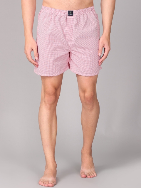 

IMYOUNG Men Pink Checked Boxers ZION-PK-M