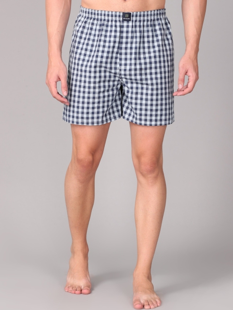 

IMYOUNG Men Blue Checked Boxers ERIC-WRB-M