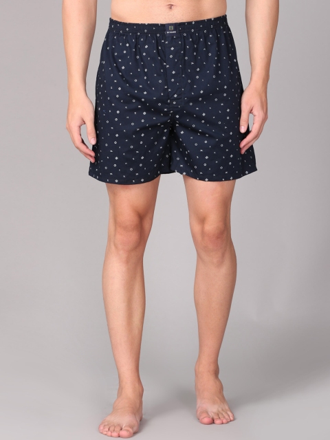 

IMYOUNG Men Navy Blue Printed Boxers