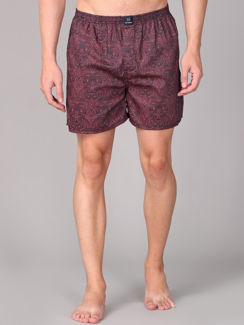 

IMYOUNG Men Maroon Printed Boxers