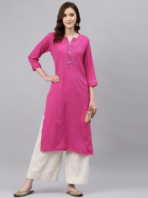 

Somras Women Pink Solid A-Line Kurta