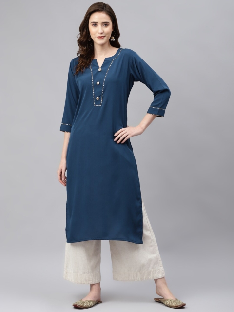 

Somras Women Blue Solid Kurta