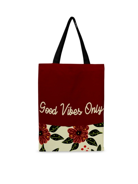 

Crazy Corner Maroon Printed Shopper Tote Bag with Tasselled