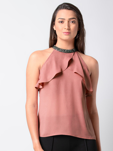 

FabAlley Pink Halter Neck Top