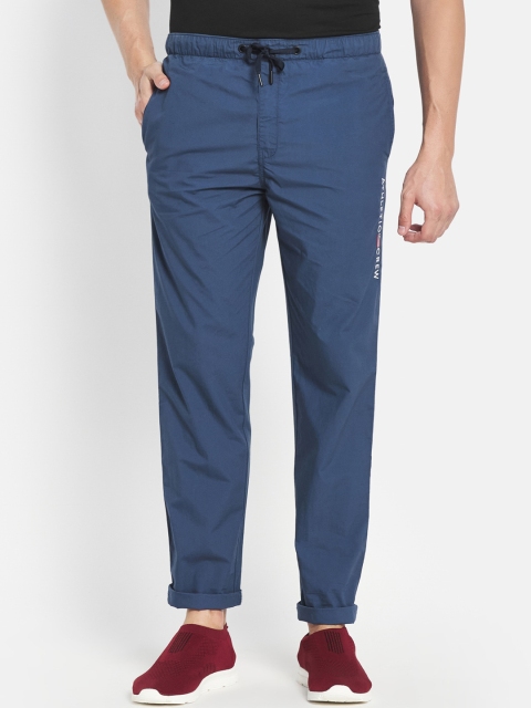 

Octave Men Blue Solid Cotton Track Pants