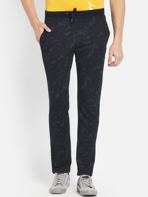 

Octave Men Navy Blue Camouflage Printed Cotton Track Pants