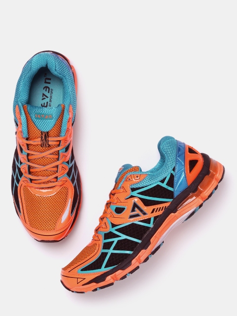 

SEVEN by MS Dhoni Men Orange & Black Vesta Running Shoes