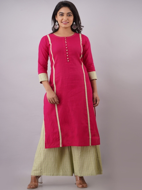 

Maishi Women Pink Panelled Kurta with Palazzos