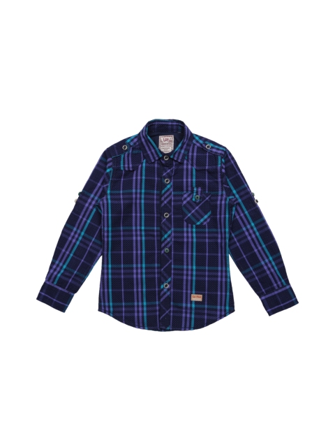 

Lilliput Boys Navy Checked Standard Fit Shirt, Navy blue