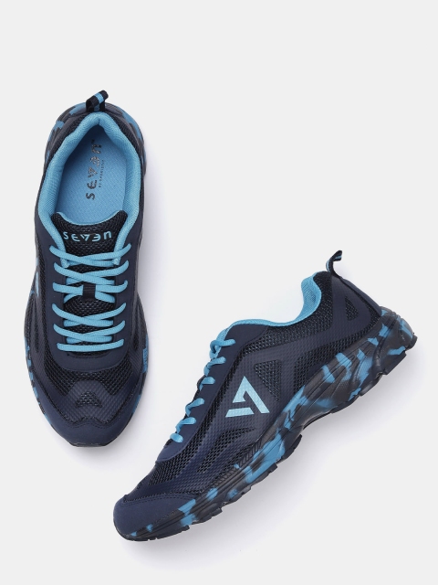 

SEVEN by MS Dhoni Men Navy Camo Running Shoes, Navy blue