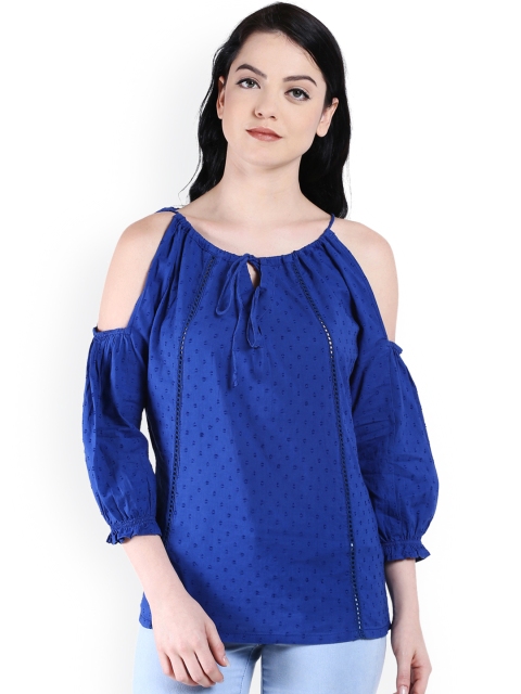 

Style Quotient Blue Cold Shoulder Top